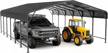 20x30 FT Heavy-Duty Metal Carport, Outdoor Galvanized Steel Shelter for Pickup Trucks, Motorcycles,Boats, Cars & Tractors