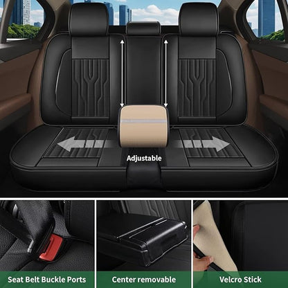 YORKNEIC Fit for Chevrolet Chevy Trax Seat Covers 2024 2025 2026 Faux Leather Waterproof Full Car Seat Covers Automotive Seat Protectors Cushions with Airbag Compatible (5 Full Set, Black)