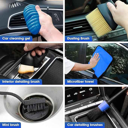 Viewsun Car Cleaning Kit, Car Interior Detailing Kit with High Power Handheld Vacuum Cordless Rechargeable, Detailing Brush Set, Windshield Cleaner, Complete Auto Accessories for Men, Women Gift