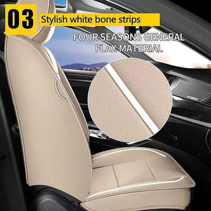 YORKNEIC Full Set Fit for GMC Terrain 2010-2025 2026: Faux Leather Car Seat Cover Protector Cushion (5 Full Set, Beige)