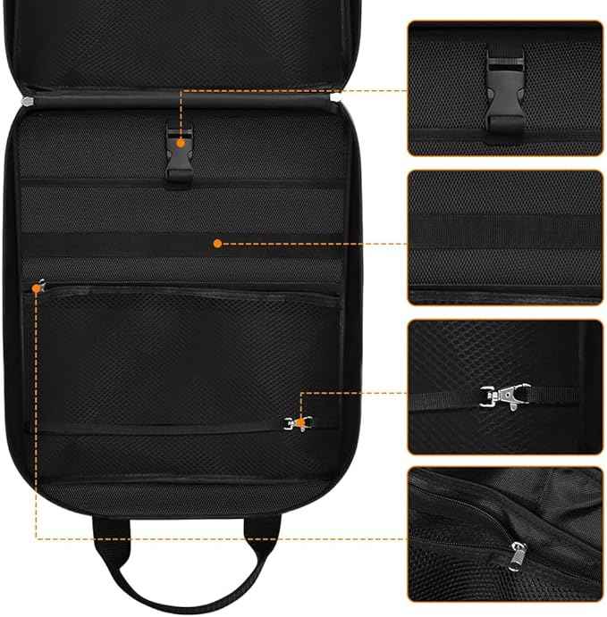 Large Camp Kitchen Organizer, High Capacity Camping Cooking Utensils Bag, with Paper Towel Holder, Multi-pocket Waterproof Camping Utensils Holder for BBQ Outdoor Cooking Essentials