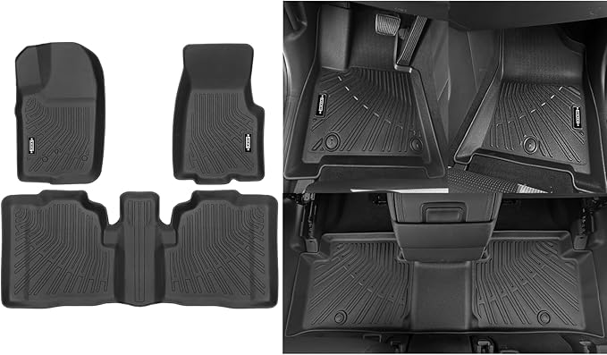 Custom Fit Floor Mats for Ford Ranger Double Cab 1998-2004(Not for Regular Cab or SuperCab), All Weather TPE Floor Liners, Odorless Full Set Interior Accessories
