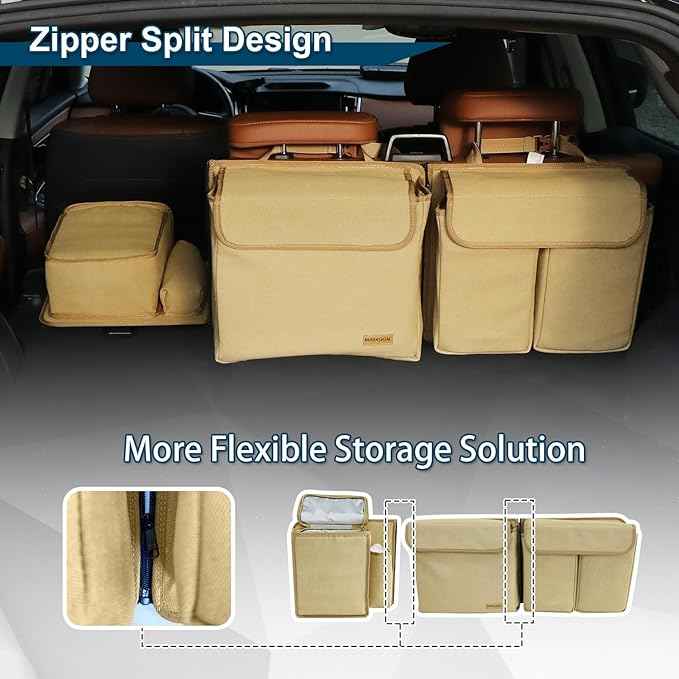 Deluxe Trunk and Backseat Organizer for Medium or large size SUVs & RVs, Detachable Storage Modules with Built-in Cooler, Patent Pending
