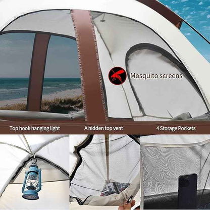 Tecoom Truck Bed Tent, Double Layer Waterproof PU3000mm for 5.5-6.7ft, Portable 2/3 Person Compact Full Size Pickup with Rain Fly for Back of Camping Beach