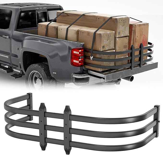 Truck Bed Extender, Aluminum Retractable Tailgate Extender, 59"-69" Adjustable Length, Drill Required, Fits for Chevy Silverado & GMC Sierra, Ford F-Series, Dodge Ram, Tundra, Nissan Titan