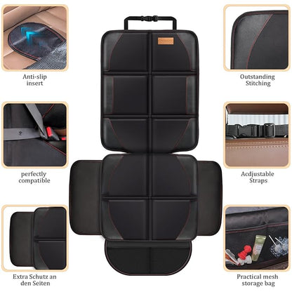 Bacgnyer Car Seat Protector, 2 Pack, Thickest Padded 600D Fabric Padding, Waterproof, Durable, Anti Slip Backing, Child Seat Protection, Suitable for Babies, Toddlers, Children
