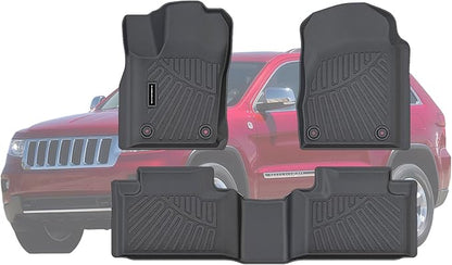 TPE Floor Mats for 2011-2021 & 2022 WK Jeep Grand Cherokee (Not for L) All Weather Car Floor Liners Fit Jeep Grand Cherokee Accessories Black