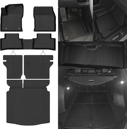 Custom Fit Floor Mats for Toyota Corolla Cross FWD 2022-2026 (Not for AWD/Hybrid), All Weather TPE Floor Liners with Trunk Mat & Backrest Protectors, Odorless Full Set Interior Accessories