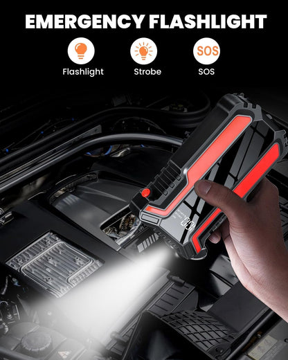 Car Jump Starter 3000A, Car Battery Jump Starter for Up to 10.0L Gas & 10.0L Diesel Engine, 12V Jump Box Portable Jump Starter Battery Pack with LED Light, Jumper Cables