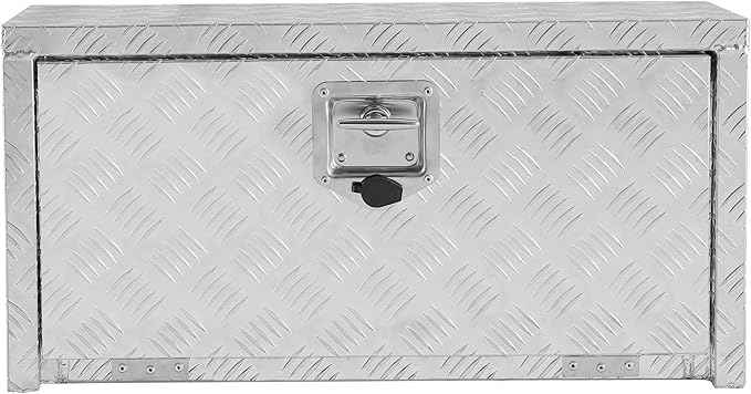 Garvee 30 Inch Heavy Duty Aluminum Tool Underbody Box, Waterproof Square Truck Storage Organizer Chest for Pick Up Truck Bed, Rv Trailer (30" X 12" X 14" - Sliver)