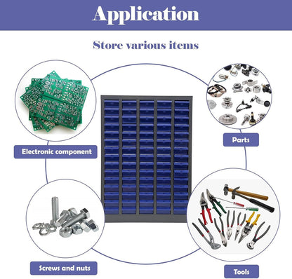 Parts Cabinet, 75 Drawers Tool Cabinet Without Door, Plastic Bolt and Nut Tool Storage Box for Garage Office Warehouse