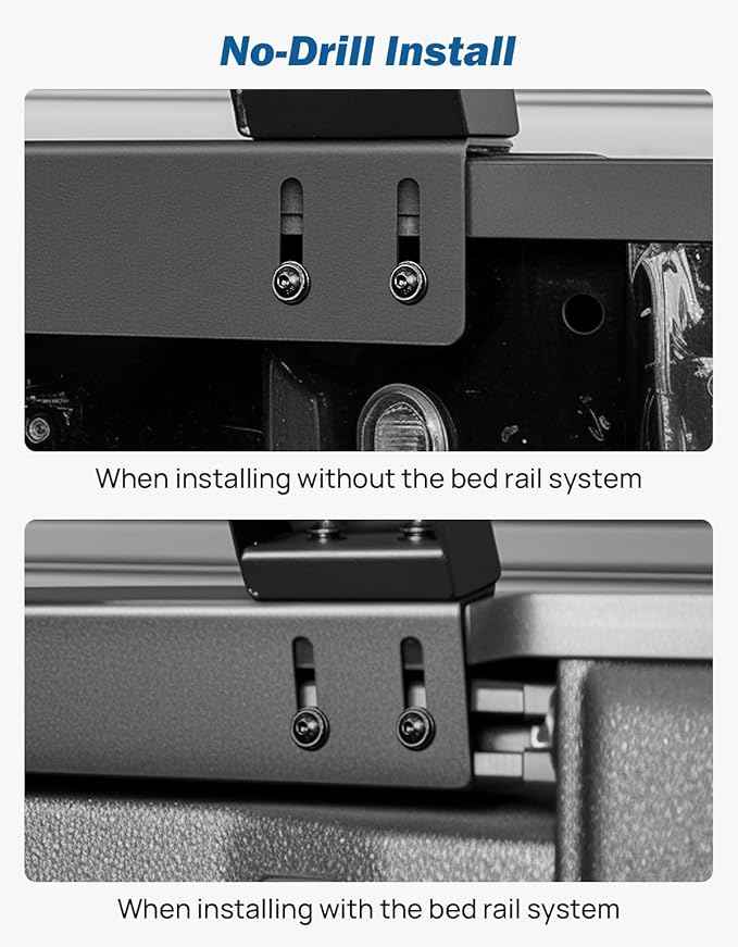 JOYTUTUS Full Size Truck Bed Rack, Overland Bed Racks for Trucks Compatible with F150 F250 F350 Silverado Sierra Ram, 24.6 Inch High Truck Bed Rack for Roof Top Tent, with Foldable Molle Panel
