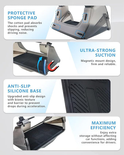 Under Screen Storage Box Designed for Tesla Model Y 2019~2024, Model Y Juniper 2025+, Model 3 2017-2023, Model 3 Highland 2024+, [Hidden Design] Center Console Organizer Tray Accessories