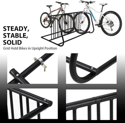 Outdoor Bike Storage, 10 Bike Rack Garage, 61 In Long All-Steel Mesh Bikes Rack, Can Hold 10 Bikes On Both Sides, Easy to Install and Excellent Stability, No Need to Be Fixed, Suitable for Front Yards