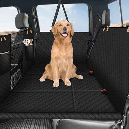 Lekereise Dog Car Seat Cover for Back Seat,Large Hard Bottom Dog Hammock for Car,Camping Air Mattress, Hammock Travel Bed for Truck Car SUV (Black)