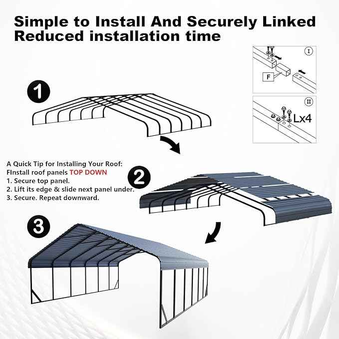 20x30 FT Heavy Duty Metal Carport Galvanized Steel Carport Shelter for 2 Car Extra Large Canopy for Dual Vehicle, RV Boat Storage All Weather Protection Garage Party Tent