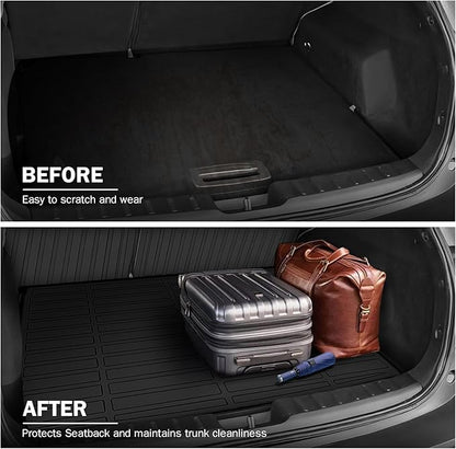 Trunk Mat & Backrest Mat Compatible with 2025 2026 Nissan Kicks, Waterproof TPE Rear Seat Back Protector with Velcro, Custom Fit All-Weather Cargo Liner(Only Fit Upper Layer)