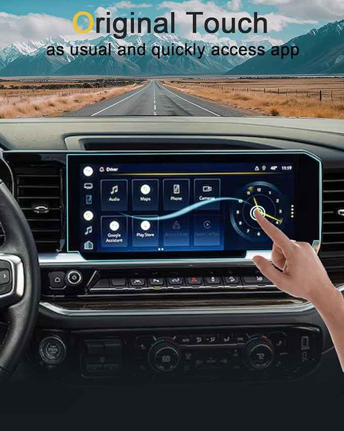 2 Pack Tempered Glass Screen Protector for Chevrolet Silverado 1500 & GMC Sierra 1500 2022-2026,13.4"+12.3" Film For Chevy 2500HD 3500HD 2026 2025 2024 2023 2022 Accessories - No Knob Screen