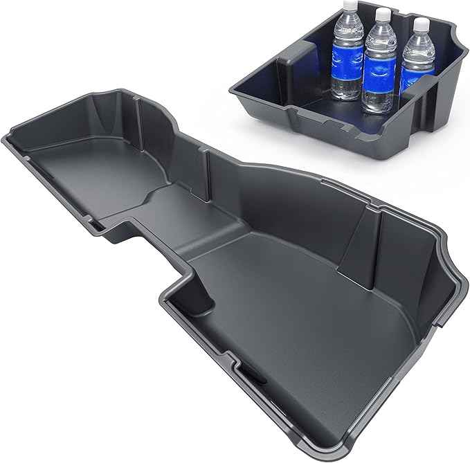 oEdRo Underseat Storage for Chevy Silverado/GMC Sierra 1500(2014-2018) Crew Cab, 2500HD 3500HD(2015-2019), Upgraded Rear Under Seat Storage Truck Organizer Tool Box