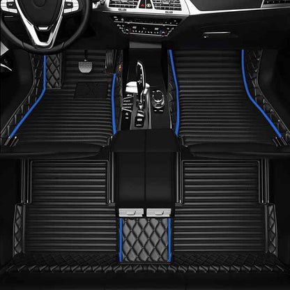 Customized Personalized car Floor MATS Luxury Full-Body car Floor mats are Suitable for 99% of Vehicle Models (Pickup Trucks/SUVs/sedans) and Offer Personalized Text Customization (Blue1+1)