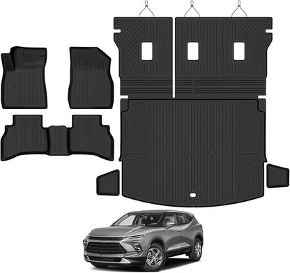 Custom Fit Floor Mats for 2021-2025 2026 Chevrolet Trailblazer AWD(Only Fit Cargo in Upper Deck Position), All Weather TPE Floor Liners with Trunk Mat & Backrest Protectors, Interior Accessories