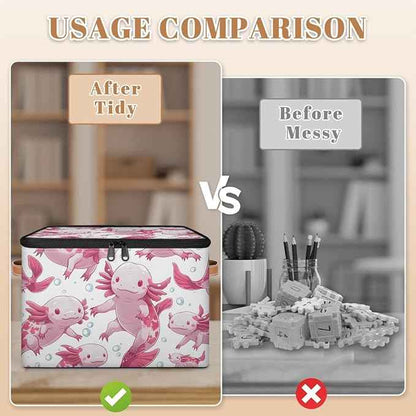 Ocean Storage Bins with Zipper Lids for Bedroom Kitchen Bathroom Storage Basket Foldable Toy Cube Storage Organizer for Kid Teen Women Men