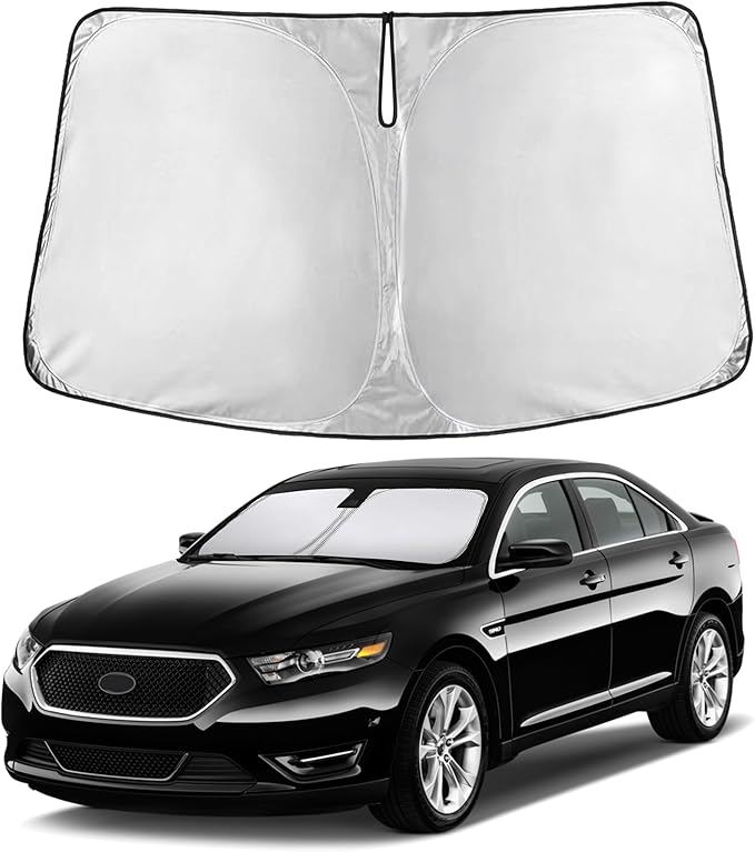 EcoNour Custom Windshield Sun Shade for Ford Taurus 2013–2019 | Full-Size Sedan Front Window Heat & UV Shield | Foldable Multi-Layer Sun Cover
