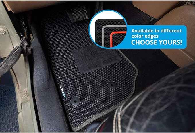 CLIM ART All-Weather Car Floor Mats Compatible with Jeep Wrangler 2014-2018, Custom-Fit Heavy-Duty Floor Liners for Cars & SUVs, Car Accessories for Men & Women, Black - FL011307196