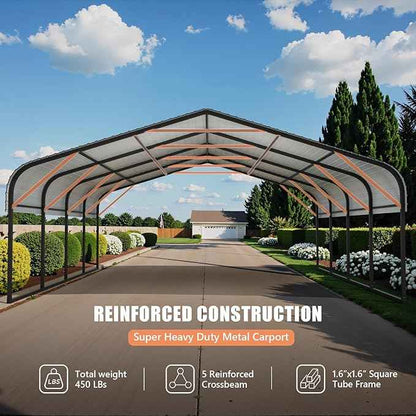 Carports Canopy Heavy Duty, Portable Garage with Sidewalls (20x20, Fully Enclosed)