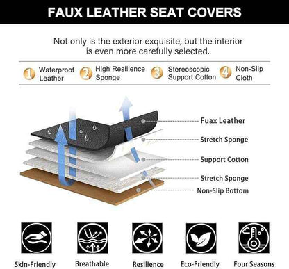YORKNEIC Fit for Chevrolet Chevy Blazer Seat Covers 2019-2025 2026 : Waterproof Leather 2 Front Car Seat Covers (2 Front Set, Black)