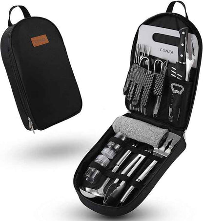 Camping Cookware Storage Bag - Camping Cooking Utensils Set Bag Camping Tool Portable Storage Bag Suitable for Knife, Fork, Spoon, Chopping Board, Chef's Knife,Kitchenware Storage