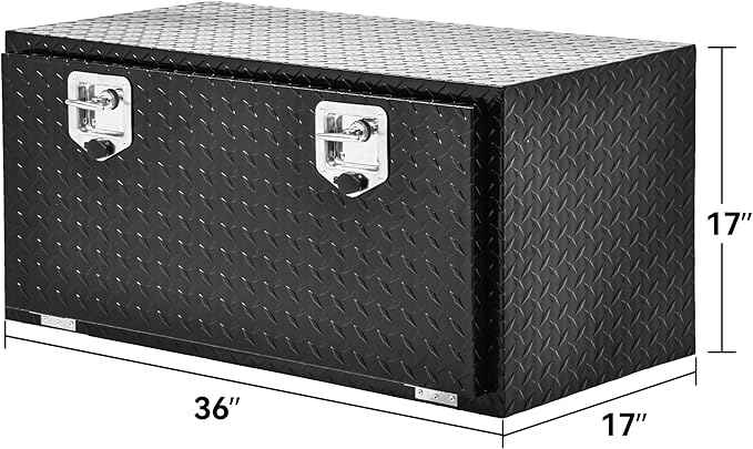 YITAMOTOR 36 Inch Underbody Tool Boxes Heavy Duty Aluminum,Diamond Plate Truck Tool Boxes, Waterproof Chest Storage Organizer for Pick Up Truck Bed, RV Trailer with T-Handle Lock and Keys