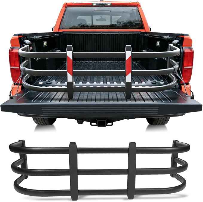Truck Bed Extender Fit for Toyota Tacoma 2005-2026, Adjustable Aluminum Tailgate Extender, 180° Flip Design, Heavy-Duty Alloy, Drill-Mount Storage Extension for Long Cargo