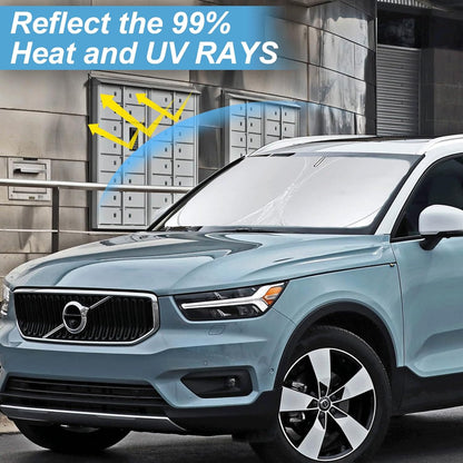 Custom Fit XC40 Windshield Sunshade for 2019-2025 2026 Volvo XC40 Accessories Front Window Shield 210T Silver Coating Cover for Windshield Sun Visor Protector Blocks UV Keep Car Cool