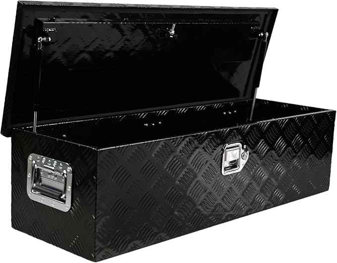 39 Inch Tool Box 5 Bar Tread ToolBox For Truck Bed Trailer Pickup Underbody RV ATV Storage Tools Organizer With Side Handle Lock Keys 39 inches