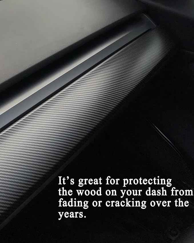 Dashboard Cover and Front Door Cover Compatible with Tesla Model 3（2017-2023） and Model y（2019-2024） (Matte Carbon Fiber Dashboard 2pcs only)