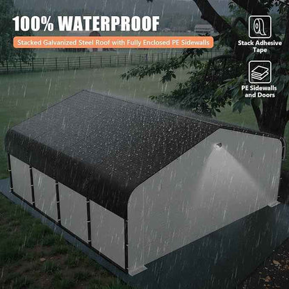 Carports Canopy Heavy Duty, Portable Garage with Sidewalls (20x20, Fully Enclosed)