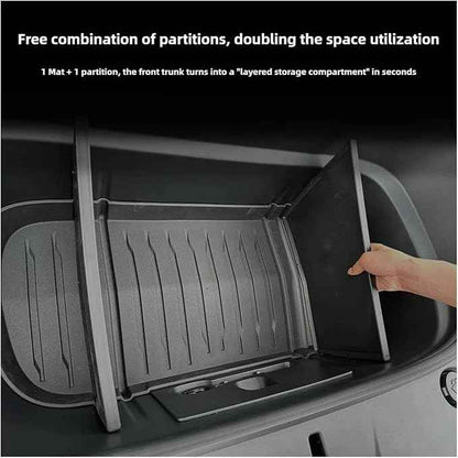 Compatible For Tesla Model Y Juniper 2025 Launch 2026 Front Trunk Mat Partition Board TPE Frunk Protector Cushion Organizer Storage Box(MY Juniper 2)