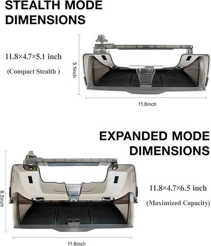 Tesla Hidden Under Screen Storage Box [One-tap Open & Smooth Damping Slides] Center Console Organizer for Model Y Juniper Model 3 Highland 2026~2016 (Fit New Model Y/3 Standard, Premium & Performance
