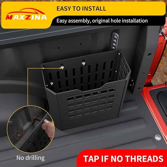 Truck Bed Storage Box Compatible with 2015-2025 Ford F150 Pickup Tool Storage Box 22L Side Bed Toolbox Right Passenger Side Heavy-Duty Carbon Steel Toolbox for 2024 F-150 Accessories