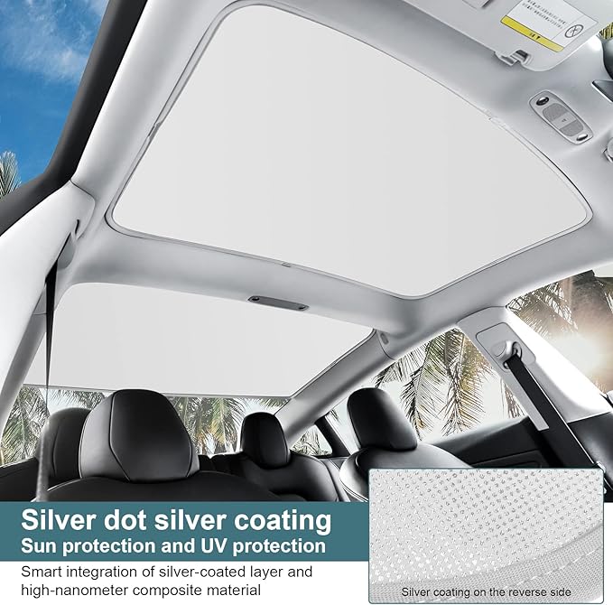 Roof Sunshades for Tesla Model 3 2023, Upgraded Sunroof Shade Sunshade Roof Sun Shade for Tesla Model 3 Accessories 2021-2023 (Ice White)