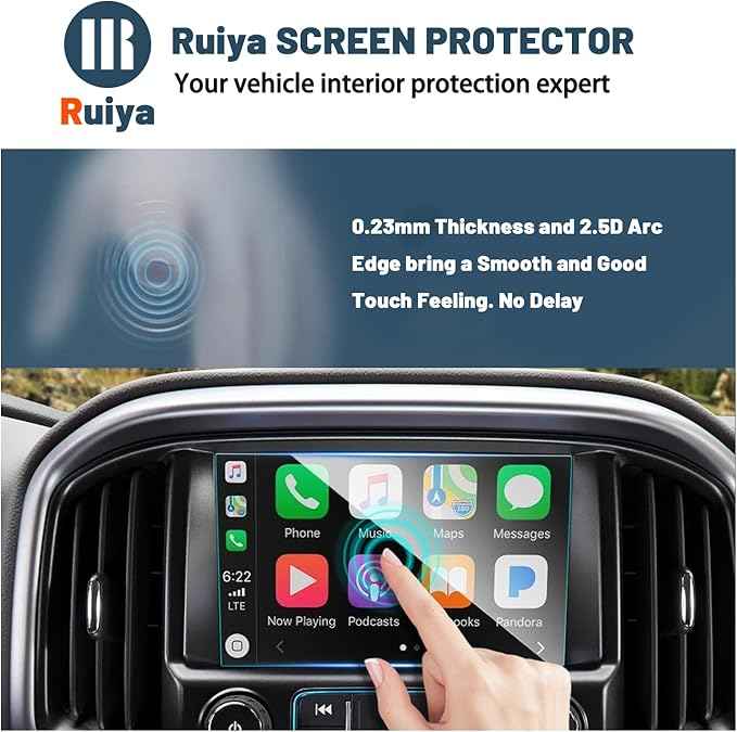 Ruiya Screen Protector for (2018~2022) Chevy Colorado/(2015~2022) GMC Canyon/(2015~2020) GMC Yukon & Chevy Suburban/Tahoe 8" Display Touch Screen,9 HD Anti-glare Tempered Glass
