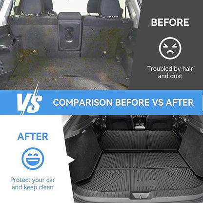 Truck Mat & Rear Backrest Mat fit for Mazda CX-30 2020-2026 Cargo Liners All Weather Anti-Slip Split Dog Liner CX30 Accessories (Cargo Liner +Backrest Mats)