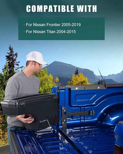 SCITOO Right Passenger Side Truck Bed Tool Box for Nissan Frontier 2004-2020 for Nissan Titan 2004-2015,Multi-Compartment Dividers Organized Storage,Heavy Duty & No-Drill Installation