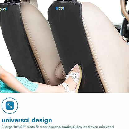 Enovoe Kick Mats Back Seat Protector for Kids - 2 Pack - Premium Quality Car Seat Back Cover Offers Waterproof Protection of Your Upholstery from Mud and Scratches - Backseats Kick Protector for Child