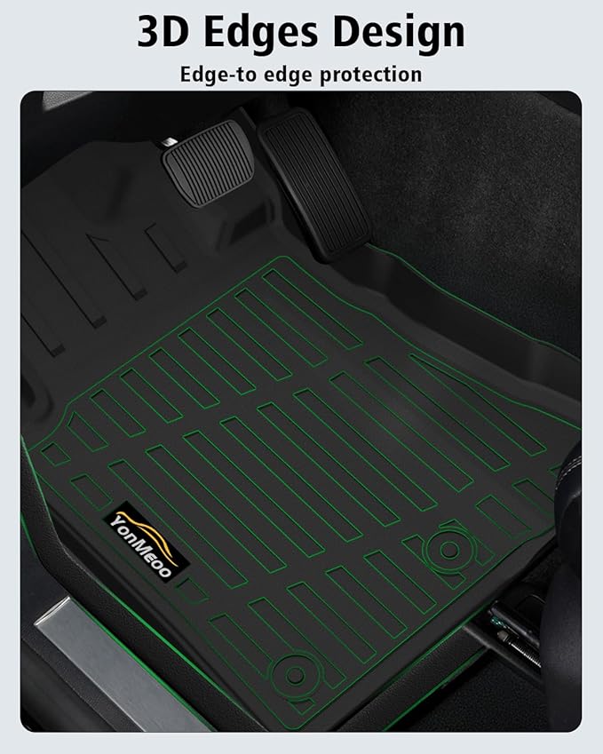 Floor Mats & Cargo Liner Custom Fit for Ford Mustang 2026 2025 2015-2024 (NOT for Mach-E) All Weather TPE Rubber 1st & 2nd Floor Liners Automotive Trunk Mat for Mustang 2025 Accessories, Black