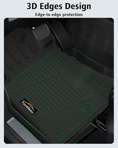 Floor Mats & Cargo Liner Custom Fit for Ford Mustang 2026 2025 2015-2024 (NOT for Mach-E) All Weather TPE Rubber 1st & 2nd Floor Liners Automotive Trunk Mat for Mustang 2025 Accessories, Black