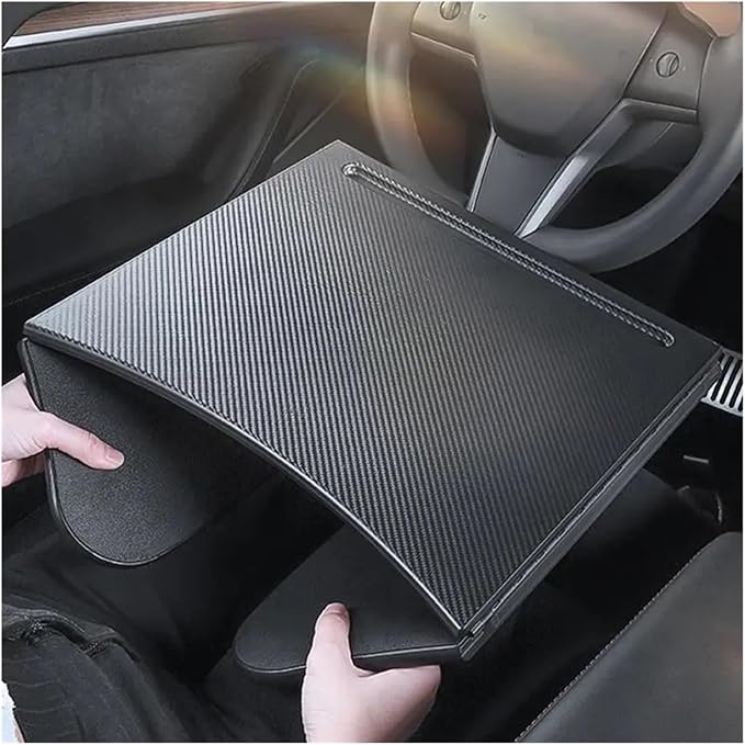 Food Tray Table Compatible for Tesla Model 3 Model Y Folding Car Steering Wheel Board Laptop Foldable Desk Mount Eating Drinks Tray Holder Auto Parts