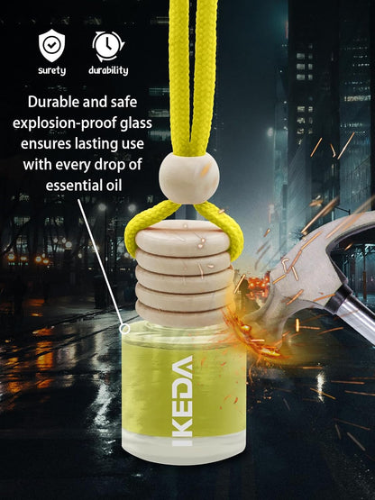 IKEDA Car Air Freshener, Car Fresheners for Men & Women, 45+Day Long Lasting Fragrance Hanging Air Fresheners Scents, with Clip, Perfect for Auto and Home,10ml, Lemon