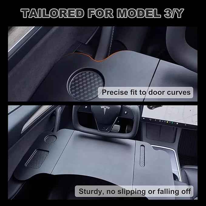 Foldable Car Tray for Tesla Model Y Model 3 S X Y Juniper, Upgraded Car Desk for Dining, in-Car Work, Travel and Outdoor
